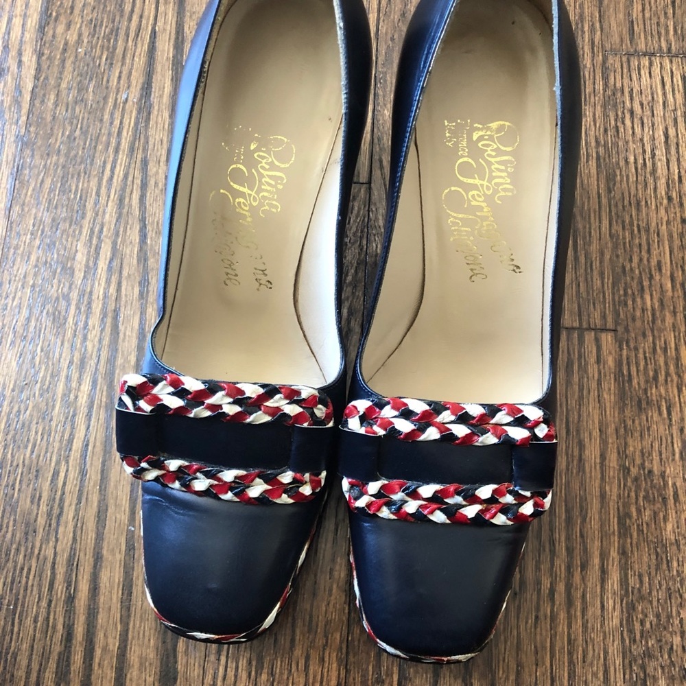 Vintage Rosina Ferragamo Schiavone Navy Heels